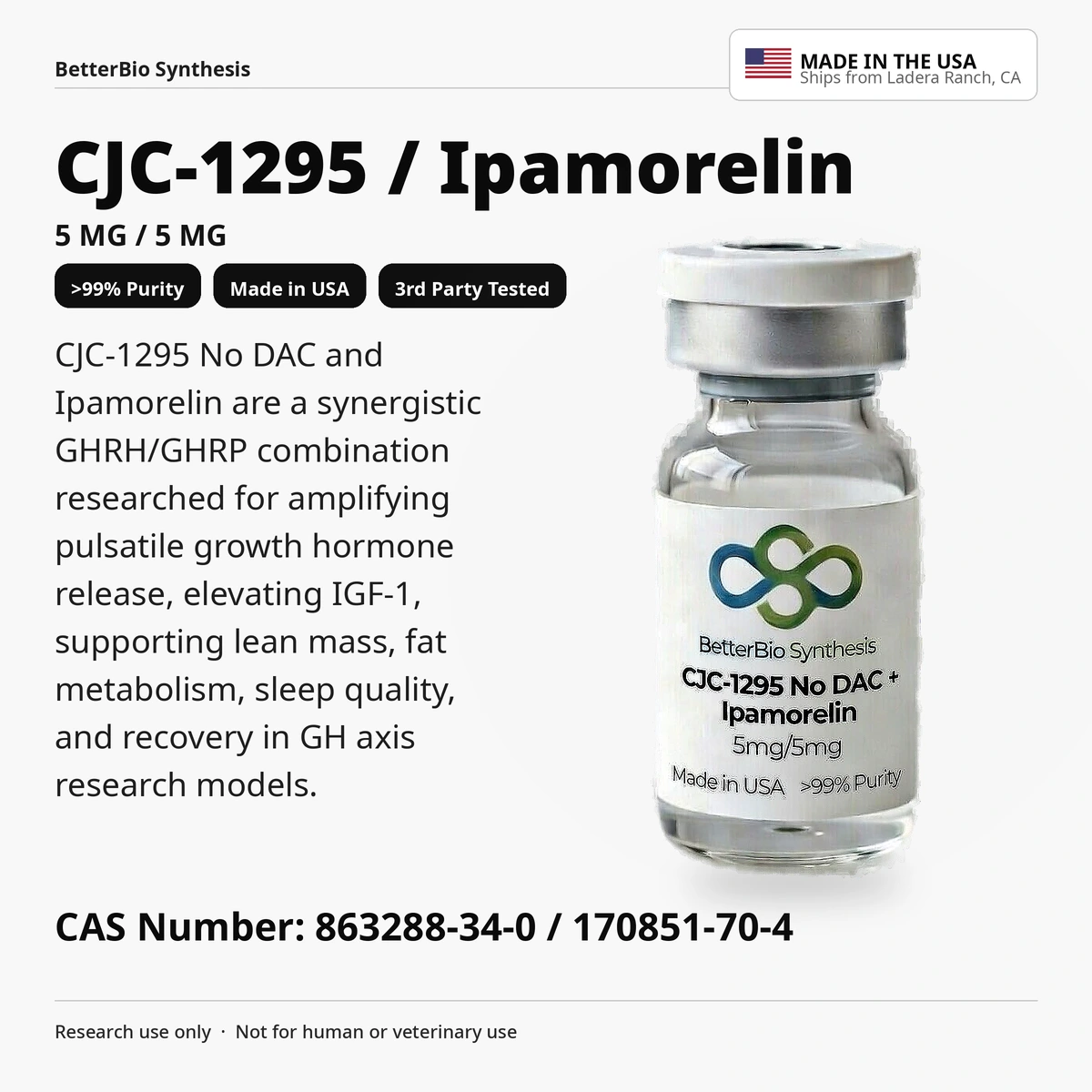buy 3rd party tested ipamorelin Research Peptide Ipamorelin (10mg) True Lab